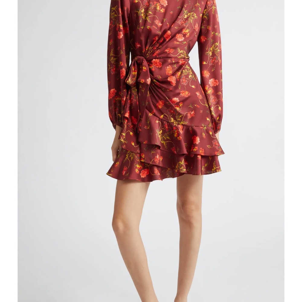 Cinq a Sept Floral Satin Dress